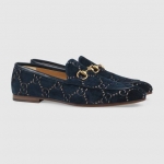 グッチ GUCCI ヨルダーン GGベルベット ローファー ネイビー 430088 9TI90 4286
