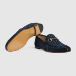 グッチ GUCCI ヨルダーン GGベルベット ローファー ネイビー 430088 9TI90 4286