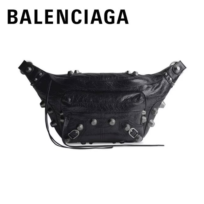 バレンシアガ ミディアム ウエストバッグ ベルトバッグ ブラック メンズ 742014210KR1000