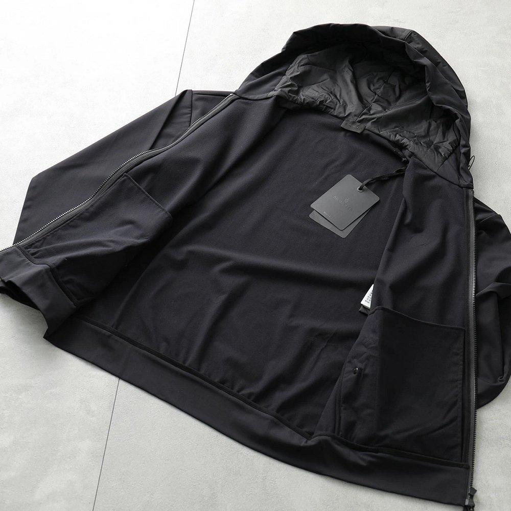 モンクレール マットブラック パーカー メンズ ジップアップ フード ジャケット ジャージ ストレッチ 8G00033 899QO 999