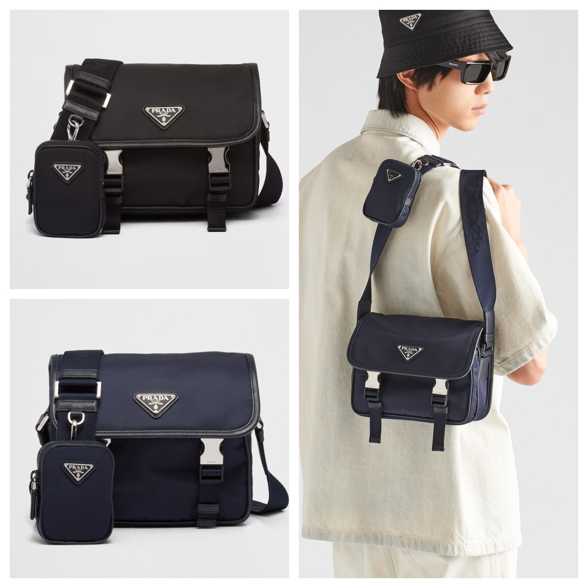 プラダ Re-Nylon xサフィアーノレザー ショルダーバッグ 2VD034_2DMH