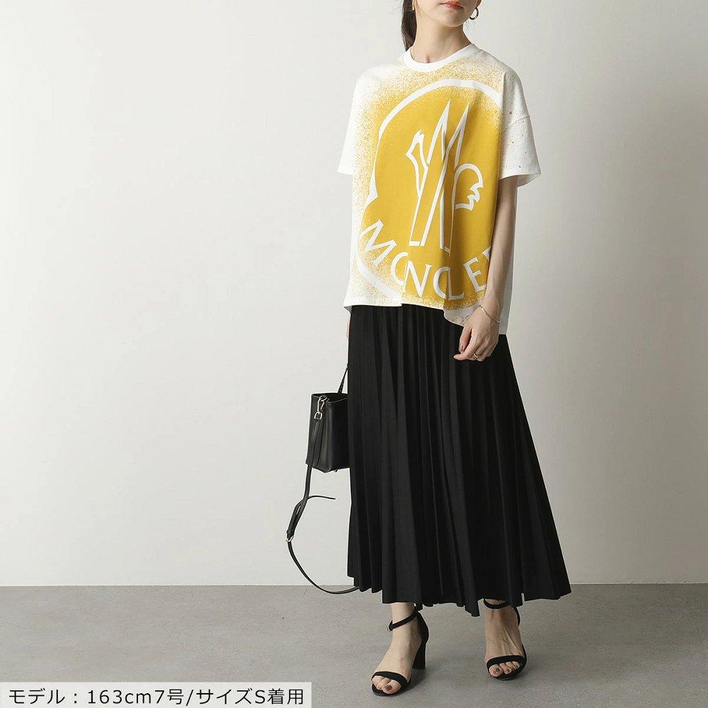 モンクレール Tシャツ 半袖 カットソー ロゴ コットン ペイントデザイン クルーネック レディース 8C7B310 829FB