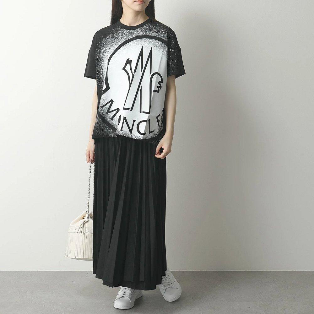 モンクレール Tシャツ 半袖 カットソー ロゴ コットン ペイントデザイン クルーネック レディース 8C7B310 829FB