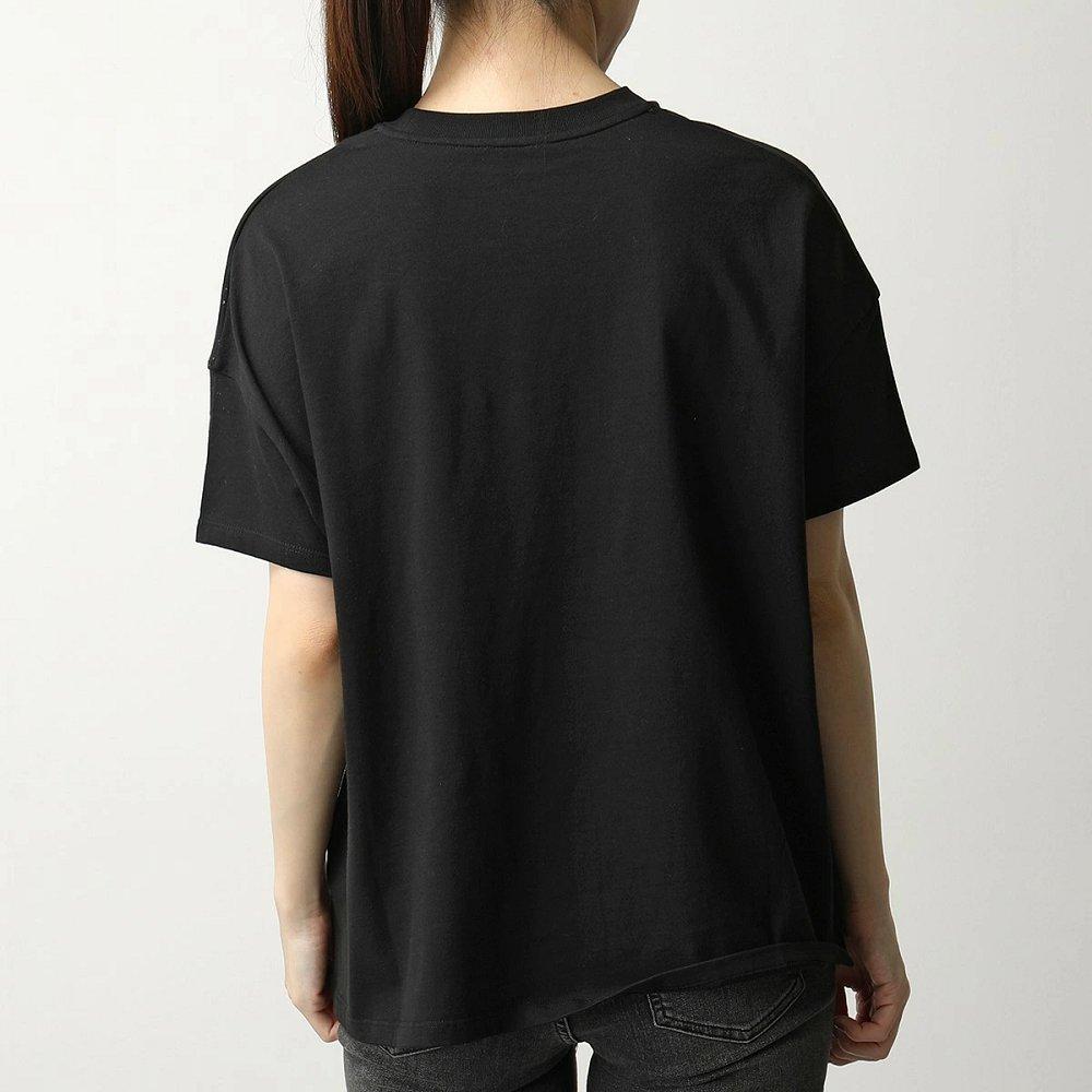 モンクレール Tシャツ 半袖 カットソー ロゴ コットン ペイントデザイン クルーネック レディース 8C7B310 829FB