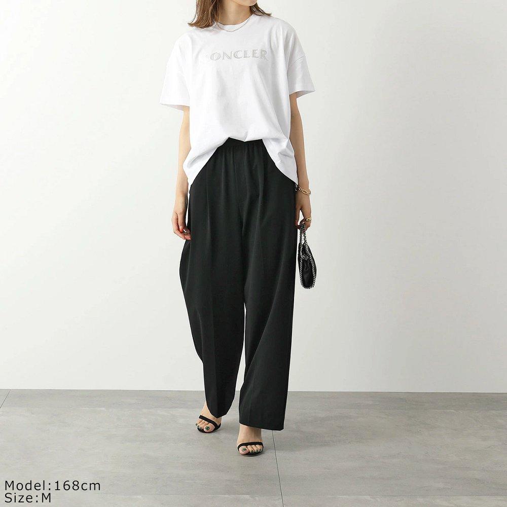モンクレール GIROCOLLO メタルロゴ クルーネック 半袖 Tシャツ カットソー レディース 8C70410 V8094 001