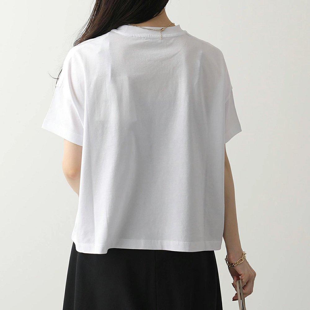 モンクレール GIROCOLLO メタルロゴ クルーネック 半袖 Tシャツ カットソー レディース 8C70410 V8094 001