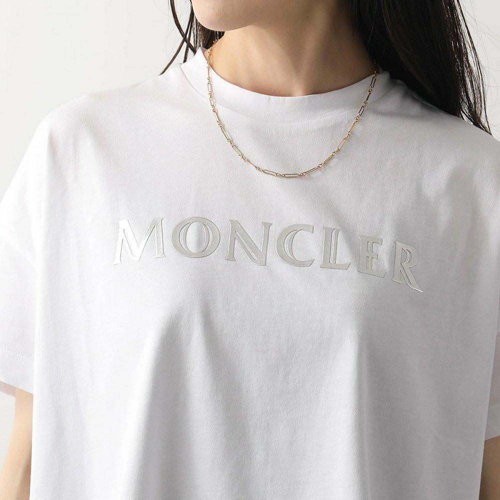 モンクレール GIROCOLLO メタルロゴ クルーネック 半袖 Tシャツ カットソー レディース 8C70410 V8094 001