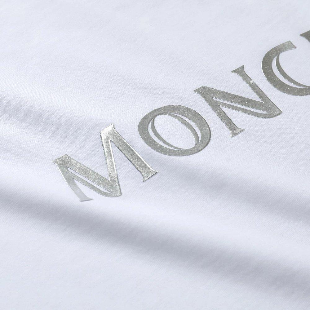 モンクレール GIROCOLLO メタルロゴ クルーネック 半袖 Tシャツ カットソー レディース 8C70410 V8094 001