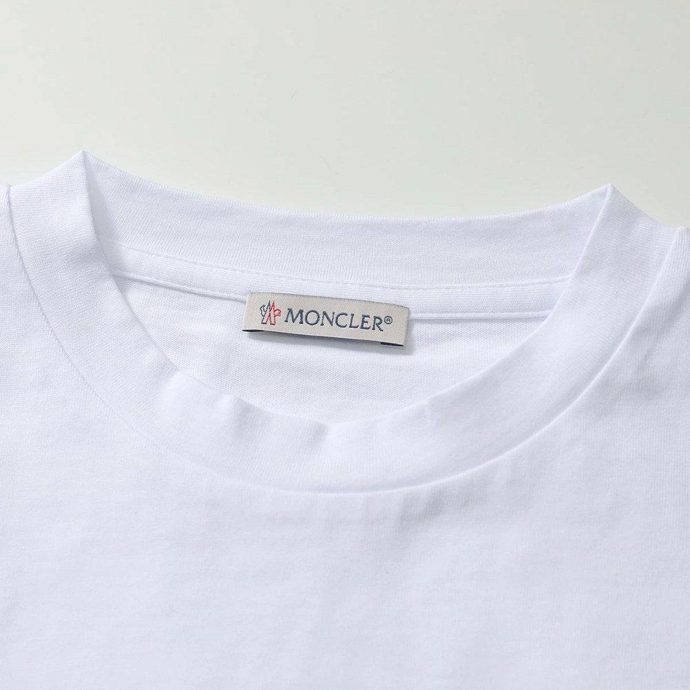 モンクレール GIROCOLLO メタルロゴ クルーネック 半袖 Tシャツ カットソー レディース 8C70410 V8094 001