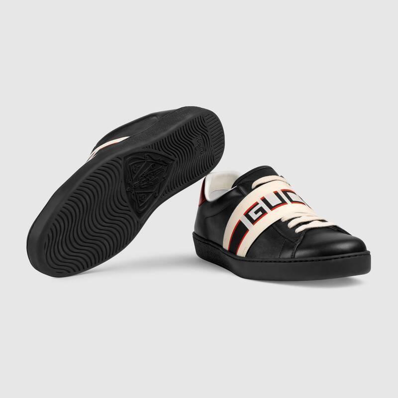 グッチ GUCCI ストライプ レザー スニーカー 523469 0FIV0 1076
