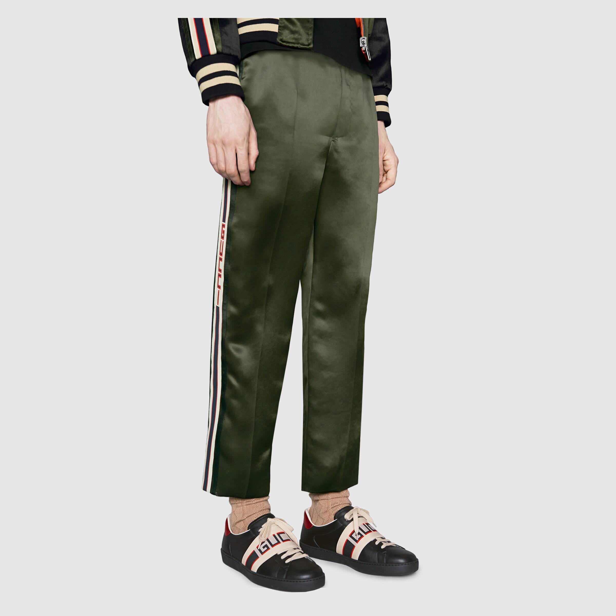 グッチ GUCCI ストライプ レザー スニーカー 523469 0FIV0 1076