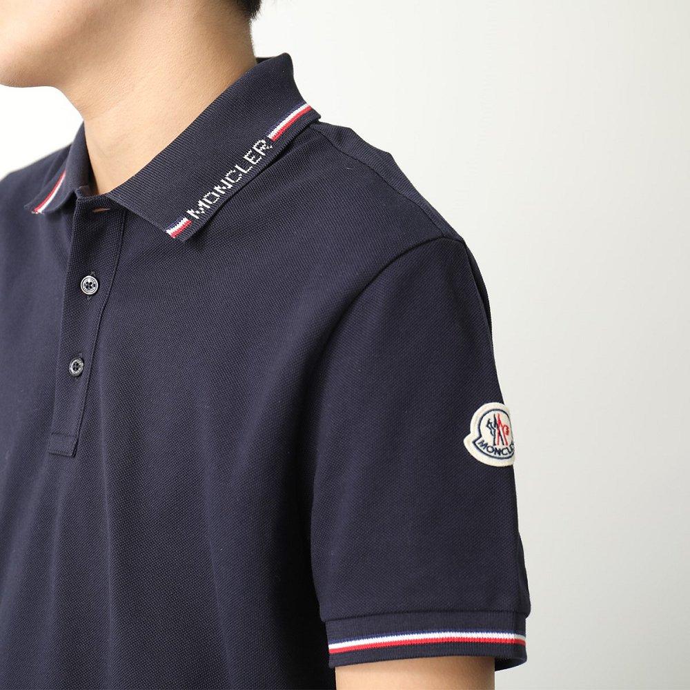 モンクレール ポロシャツ SS POLO メンズ 半袖 アイコンパッチ 鹿の子 ロゴ トリコロールライン 8A00012 84556