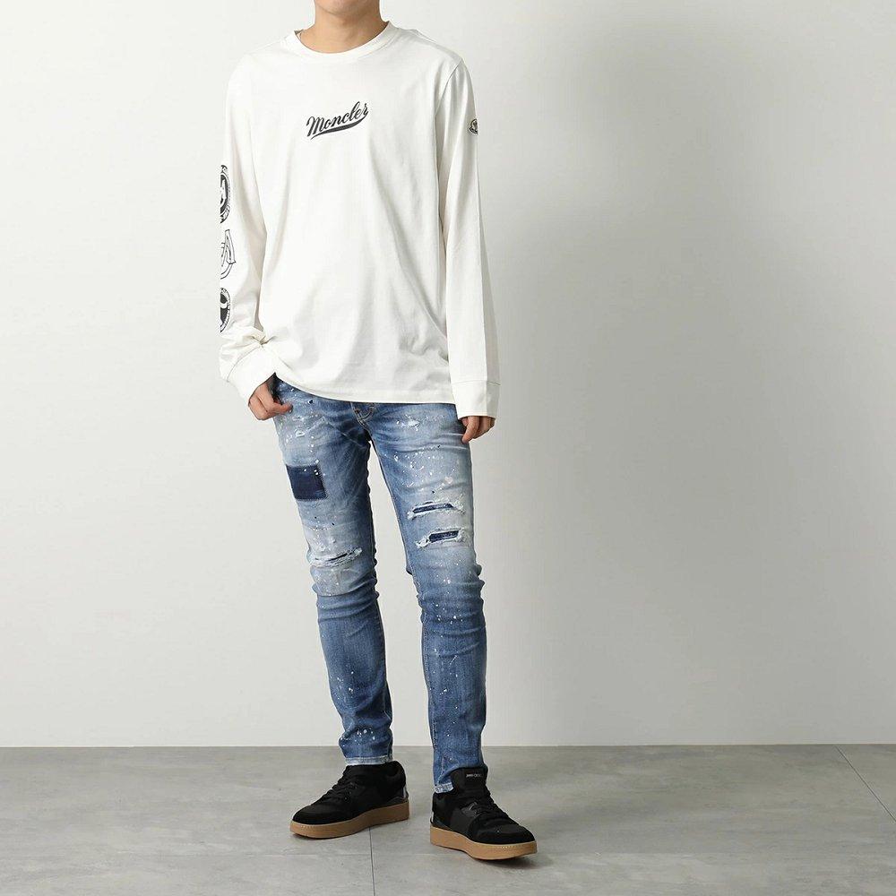 モンクレール 長袖Tシャツ メンズ ロングスリーブ ロンT ロゴ クルーネック コットン 8D00001 8390T