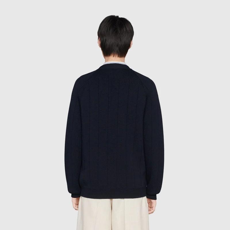 グッチ ウェブ付き ウールブレンドニット カーディガン 626349 XKBFJ 4331