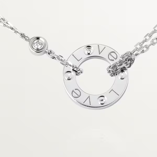 カルティエ代引 Love ネックレス ダイヤモンド2個 ホワイトゴールド ダイヤモンド B7219400