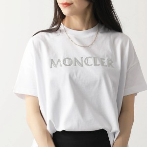 モンクレール GIROCOLLO メタルロゴ クルーネック 半袖 Tシャツ カットソー レディース 8C70410 V8094 001