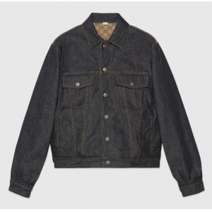 グッチ GGリバーシブル デニム ジャケット ダークブルー 702763 XDB2K 4759