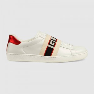 グッチ GUCCI ストライプ レザー スニーカー 523469 0FIV0 9091