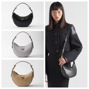 プラダ後払い アーケ スモール レザー ショルダーバッグ 1BC194_ASK