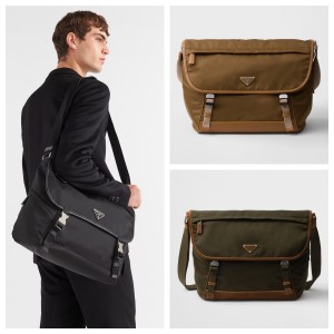 プラダ代引き Re-Nylon xレザー ショルダーバッグ 2VD052_2CX2  2VD052_384