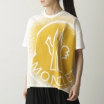 モンクレール Tシャツ 半袖 カットソー ロゴ コットン ペイントデザイン クルーネック レディース 8C7B310 829FB