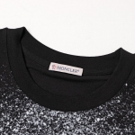 モンクレール Tシャツ 半袖 カットソー ロゴ コットン ペイントデザイン クルーネック レディース 8C7B310 829FB