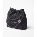 CHANEL 22 スモール シックなデニム カメリア柄 ハンドバッグ AS3260 B18133 94305