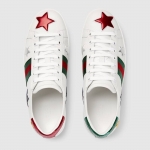 GUCCI スター ハートエンブロイダリー付き レザースニーカー 454562 DOP50 9076