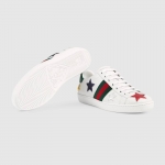 GUCCI スター ハートエンブロイダリー付き レザースニーカー 454562 DOP50 9076