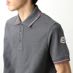 モンクレール ポロシャツ SS POLO メンズ 半袖 アイコンパッチ 鹿の子 ロゴ トリコロールライン 8A00012 84556
