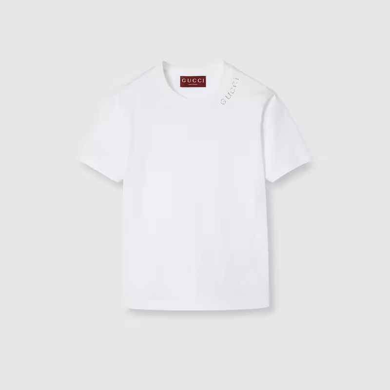グッチ クリスタル付き コットンジャージー Tシャツ 787299 XJGME 9692