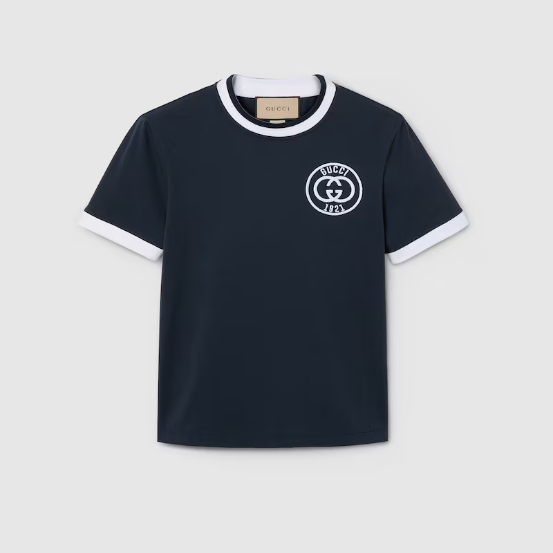 GUCCI エンブロイダリー コットンジャージー Tシャツ 756596 XJFV8 4930