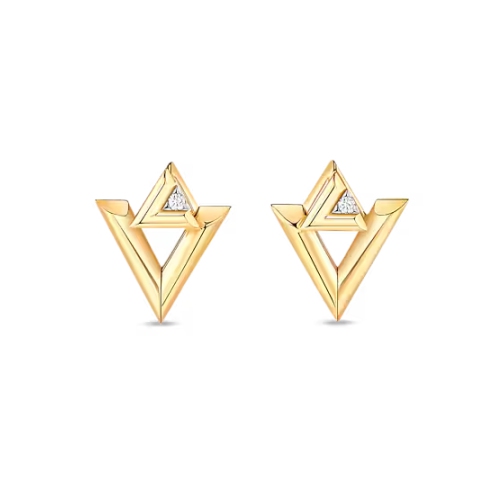 ルイ・ヴィトン ピアス LV ヴォルト ワン XL  イエローゴールド×ダイヤモンド Q06088