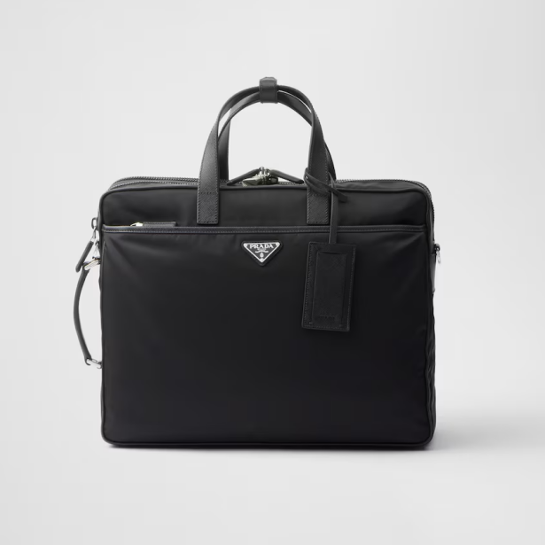 プラダ Re-Nylon xサフィアーノレザー ブリーフケース 2VE015_2DMH_F0002_V_XOO