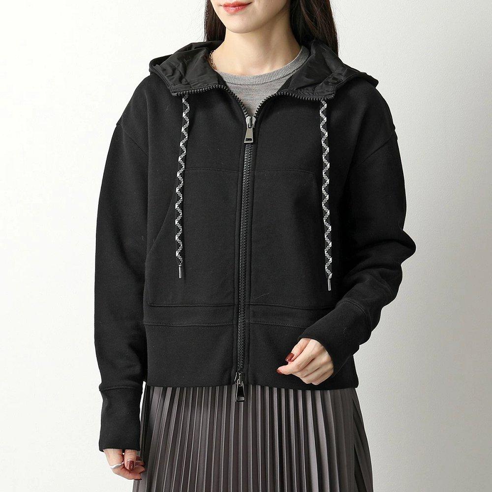 モンクレール パーカー MAGLIA レディース スウェット ジップアップ フーディー アイコンパッチ ショート丈 8G73100 V8144 999