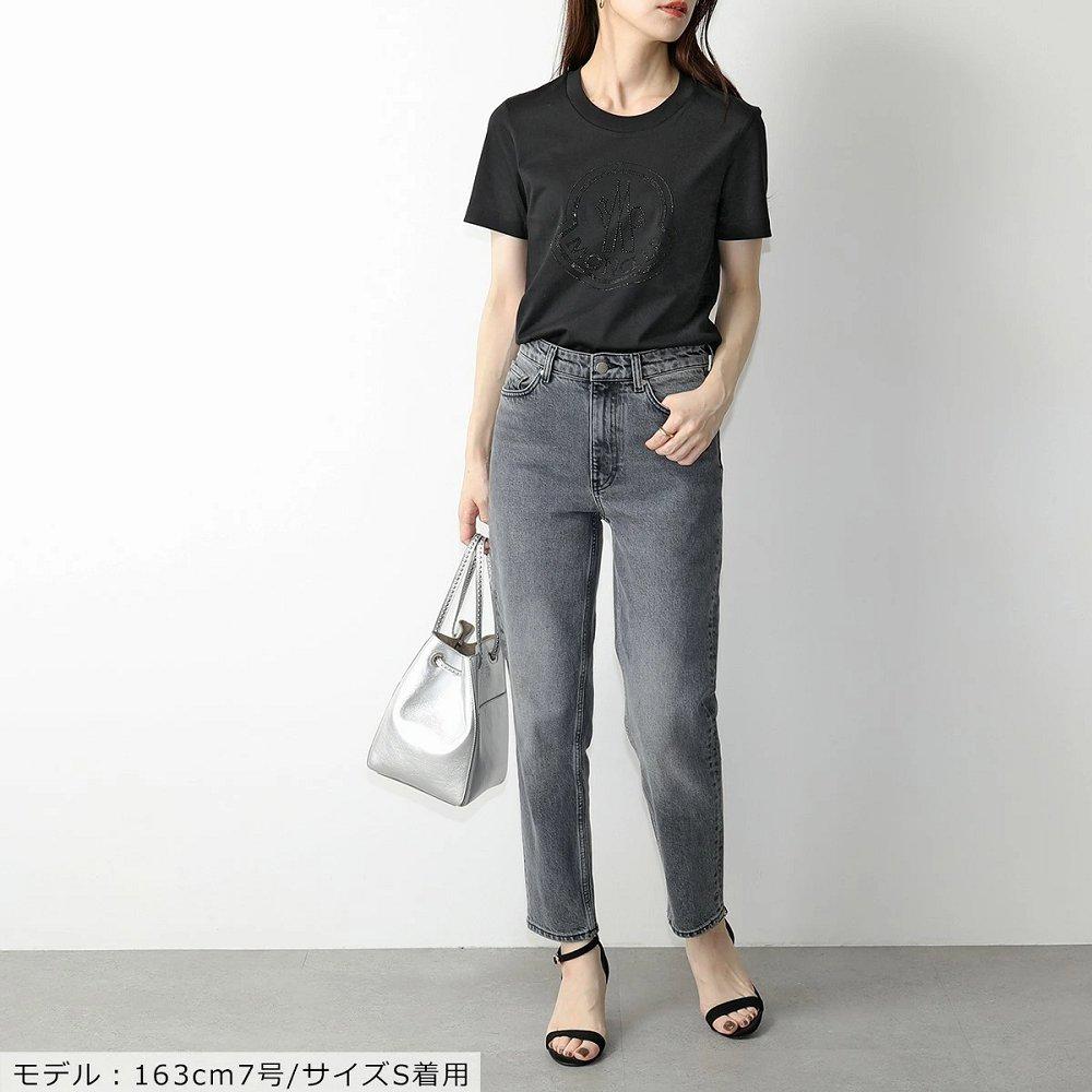 モンクレール 半袖 Tシャツ レディース アイコン ラインストーン装飾 ラウンドネック カットソー 8C00008 829FB