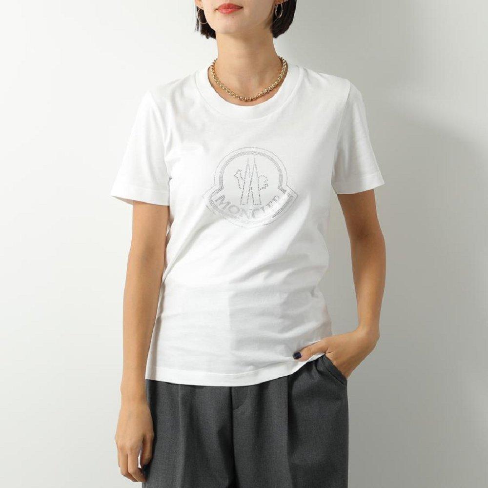 モンクレール 半袖 Tシャツ レディース アイコン ラインストーン装飾 ラウンドネック カットソー 8C00008 829FB