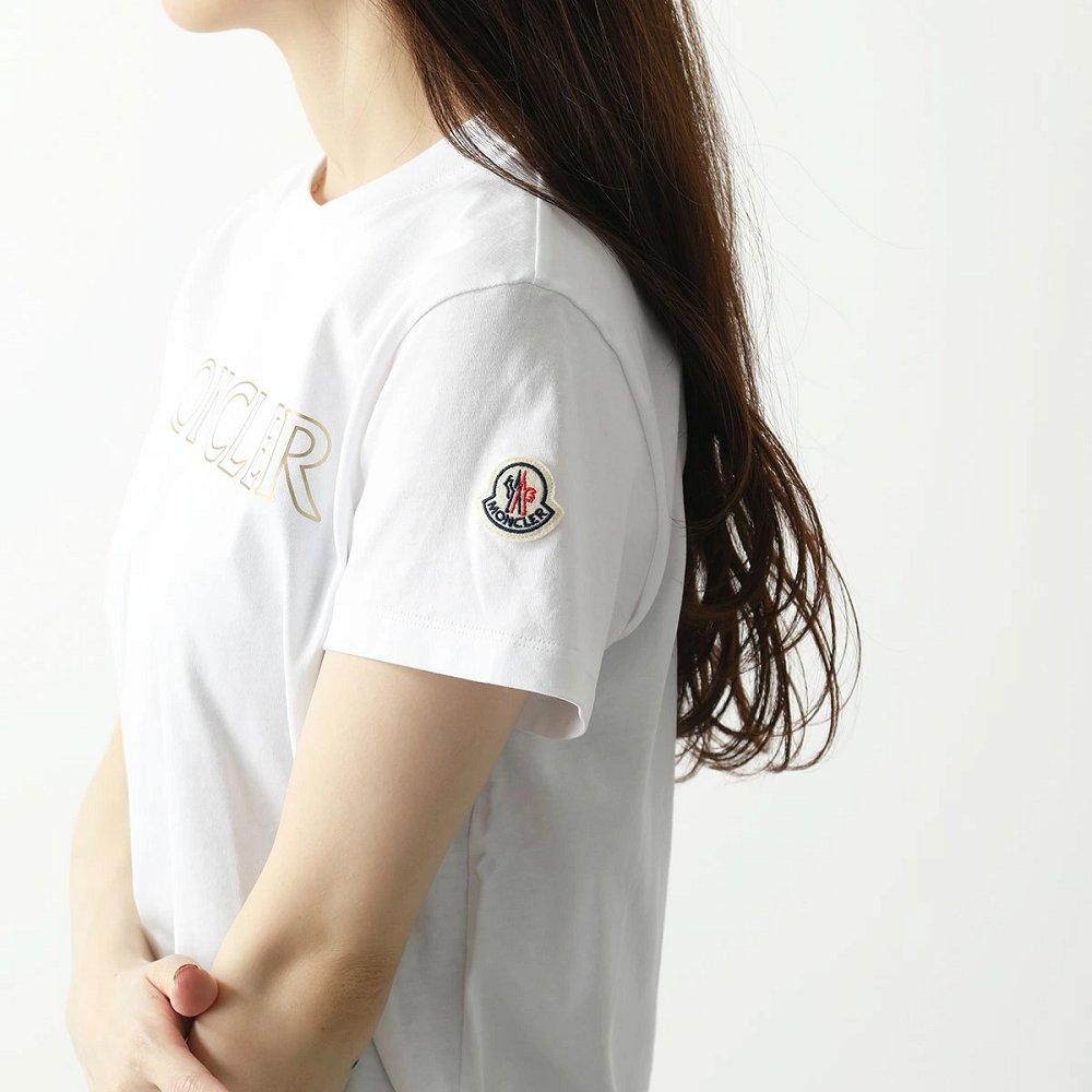 モンクレール 半袖 Tシャツ レディース カットソー ロゴT アイコンパッチ クルーネック コットン 8C00013 829FB
