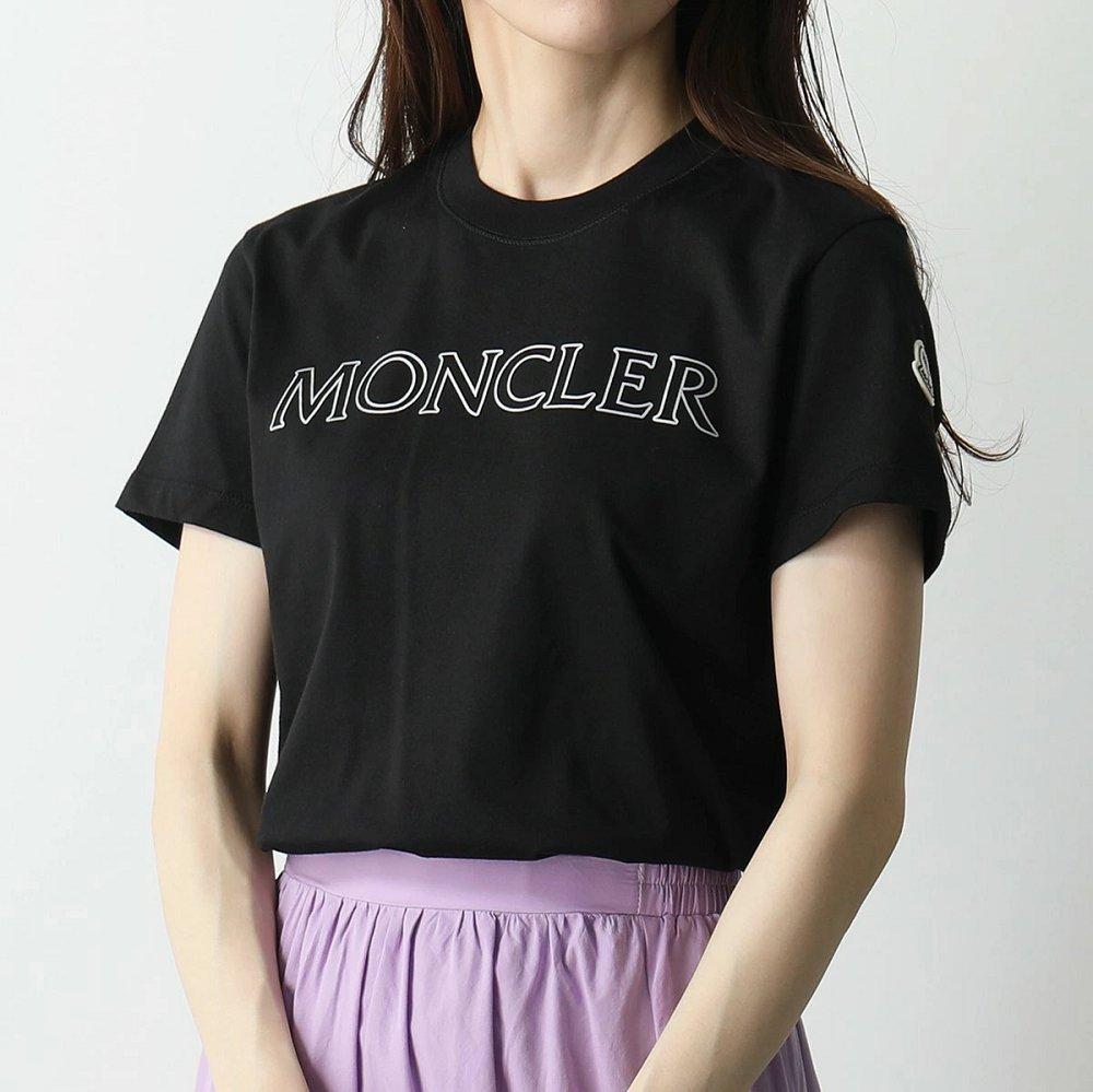 モンクレール 半袖 Tシャツ レディース カットソー ロゴT アイコンパッチ クルーネック コットン 8C00013 829FB
