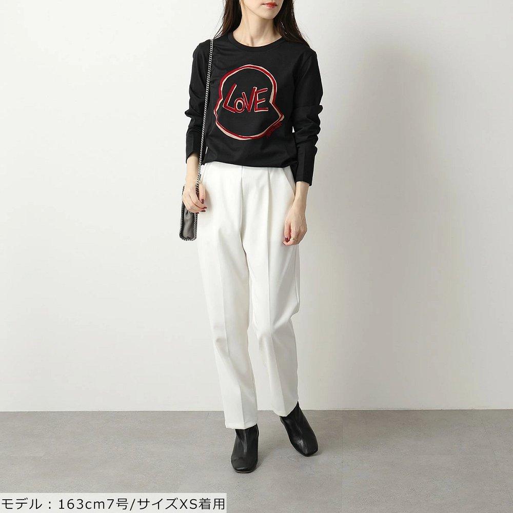 モンクレール Tシャツ レディース 長袖 フロッキープリント ロゴT ロンT カットソー クルーネック コットン 8D00005 829FB 999