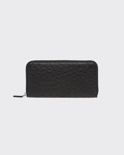 プラダ後払い オーストリッチレザー ジップアラウンド財布  2ML317_130
