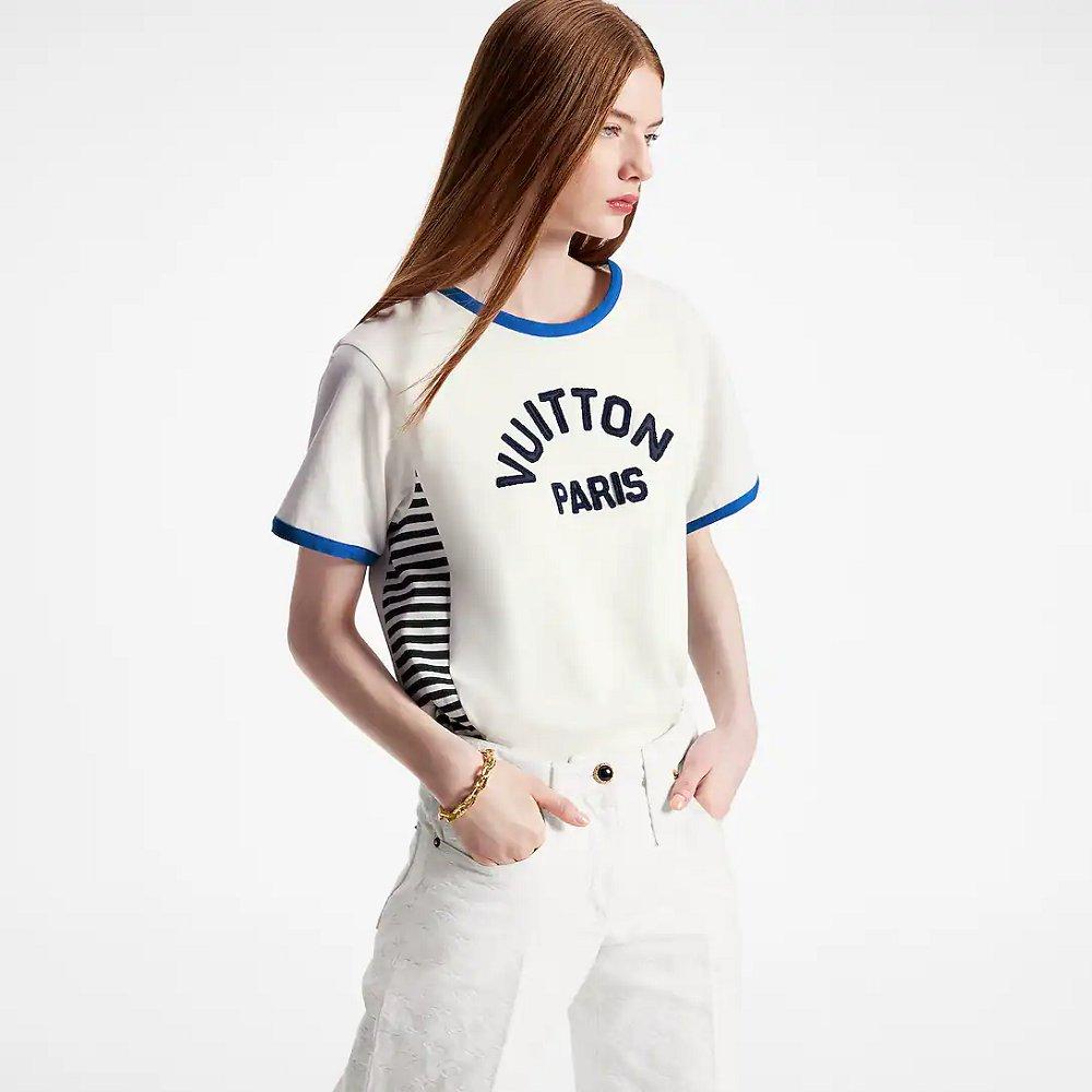 ルイヴィトン コットン Tシャツ 半袖 ロゴ 1ABCFO