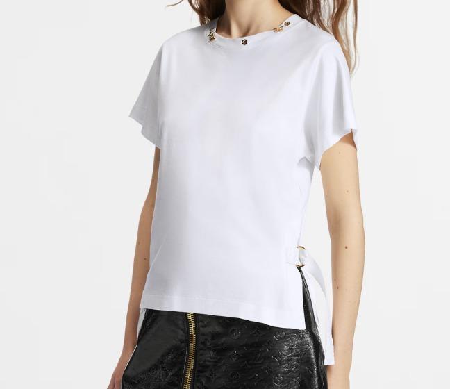 ルイヴィトン サイドストラップ  Tシャツ 白 黒 シンプル 1A4PF6/1A4PFC