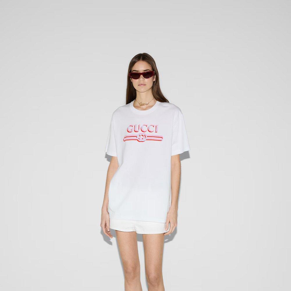 グッチ コットンジャージー プリント Tシャツ 788093 XJG1J 9082