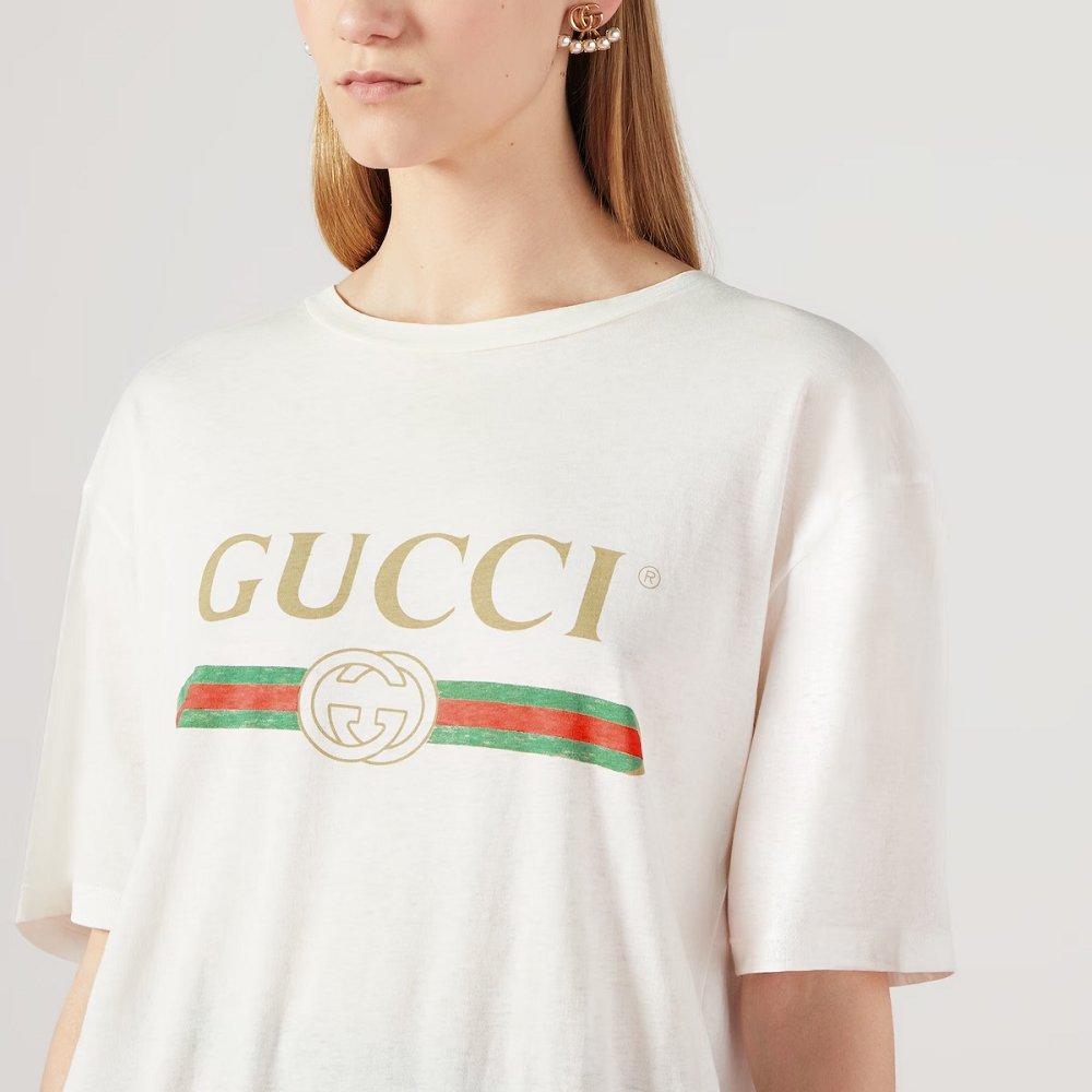 GUCCI ロゴ オーバーサイズ コットン Tシャツ 457095 X5L89 9234