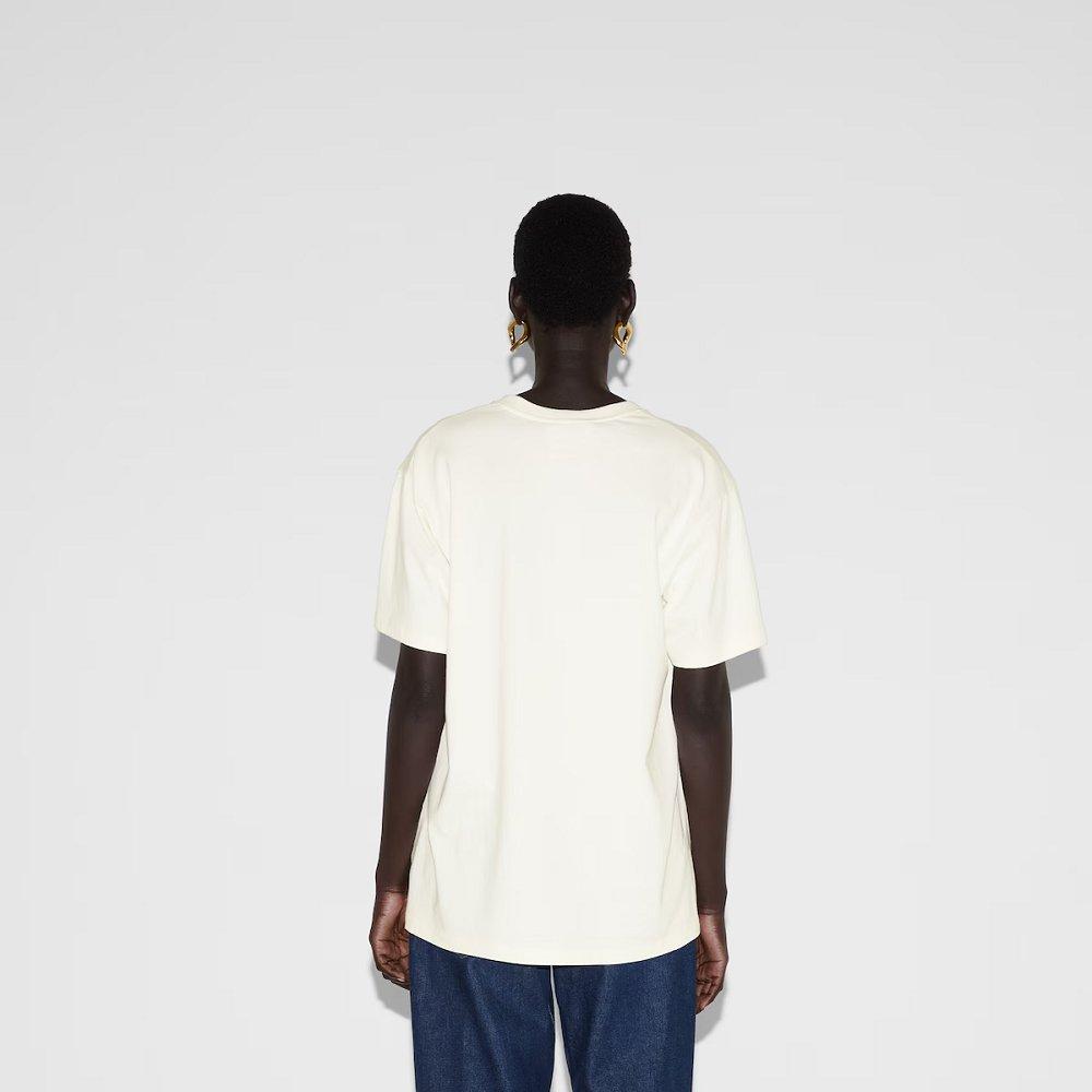 GUCCI リップスティック プリント コットン Tシャツ 17422 XJFHT 9095