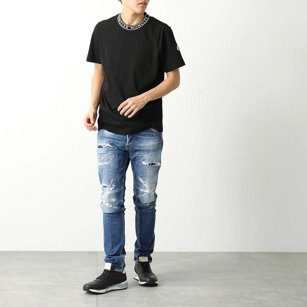 モンクレール 半袖 Tシャツ メンズ コットン レタリングロゴ クルーネック 8C00027 8390T