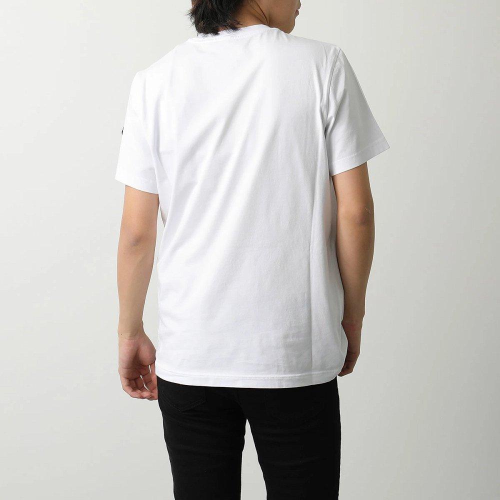 モンクレール マットブラック 半袖 Tシャツ メンズ コットン ロゴ クルーネック 8C00028 89A17
