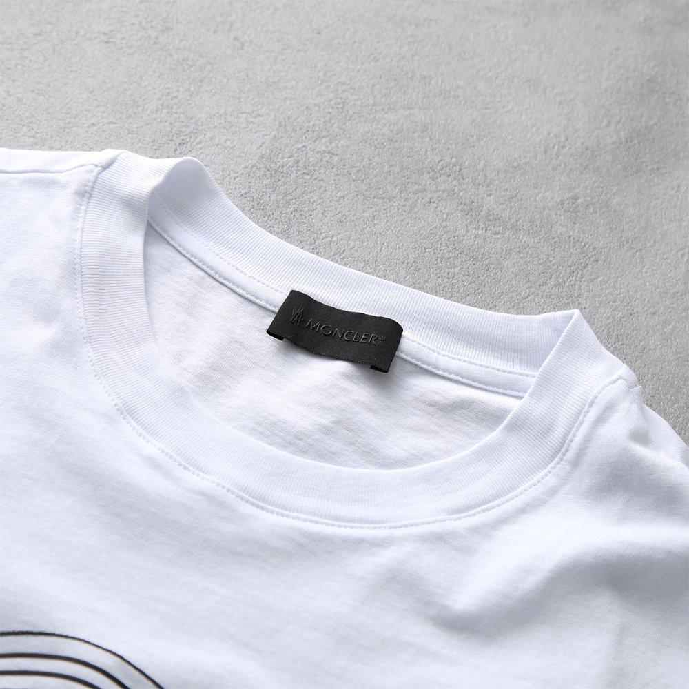 モンクレール マットブラック 半袖 Tシャツ メンズ コットン ロゴ クルーネック 8C00028 89A17