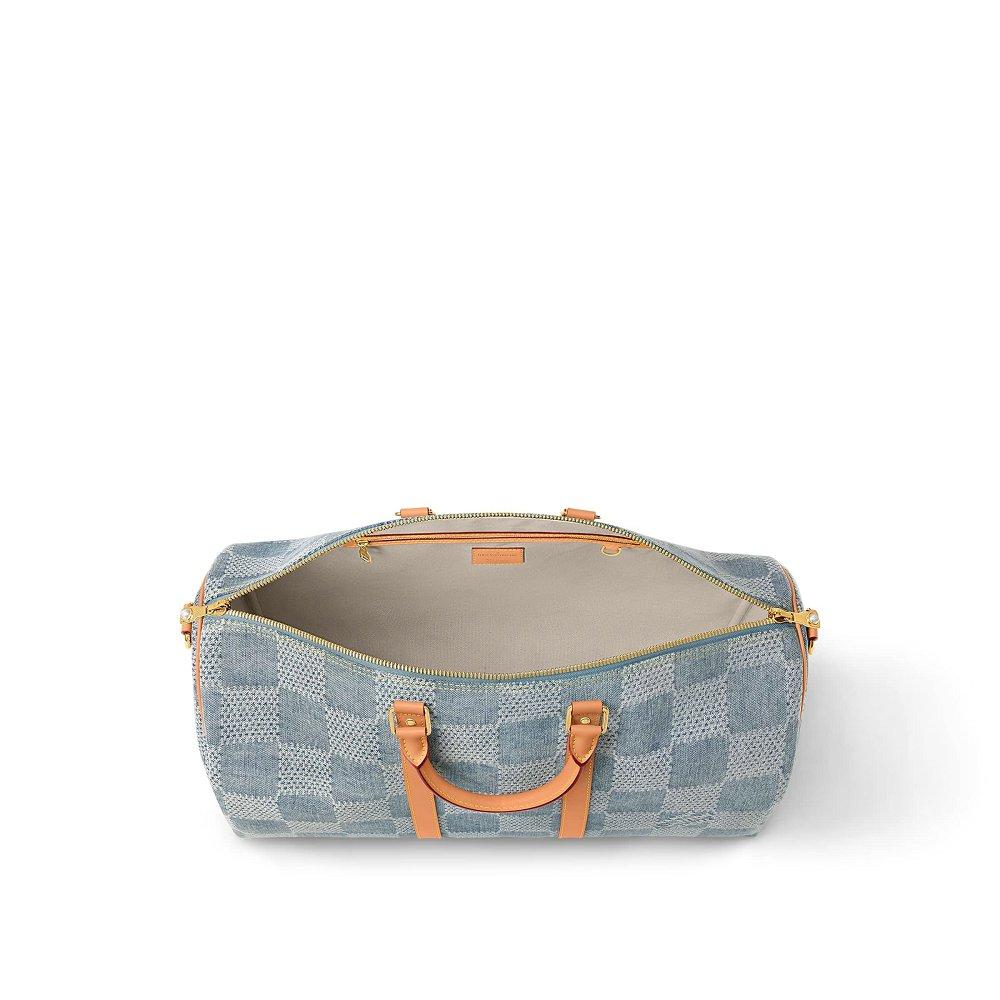 ルイヴィトン ボストンバッグ デニム キーポル・バンドリエール 50 N40739